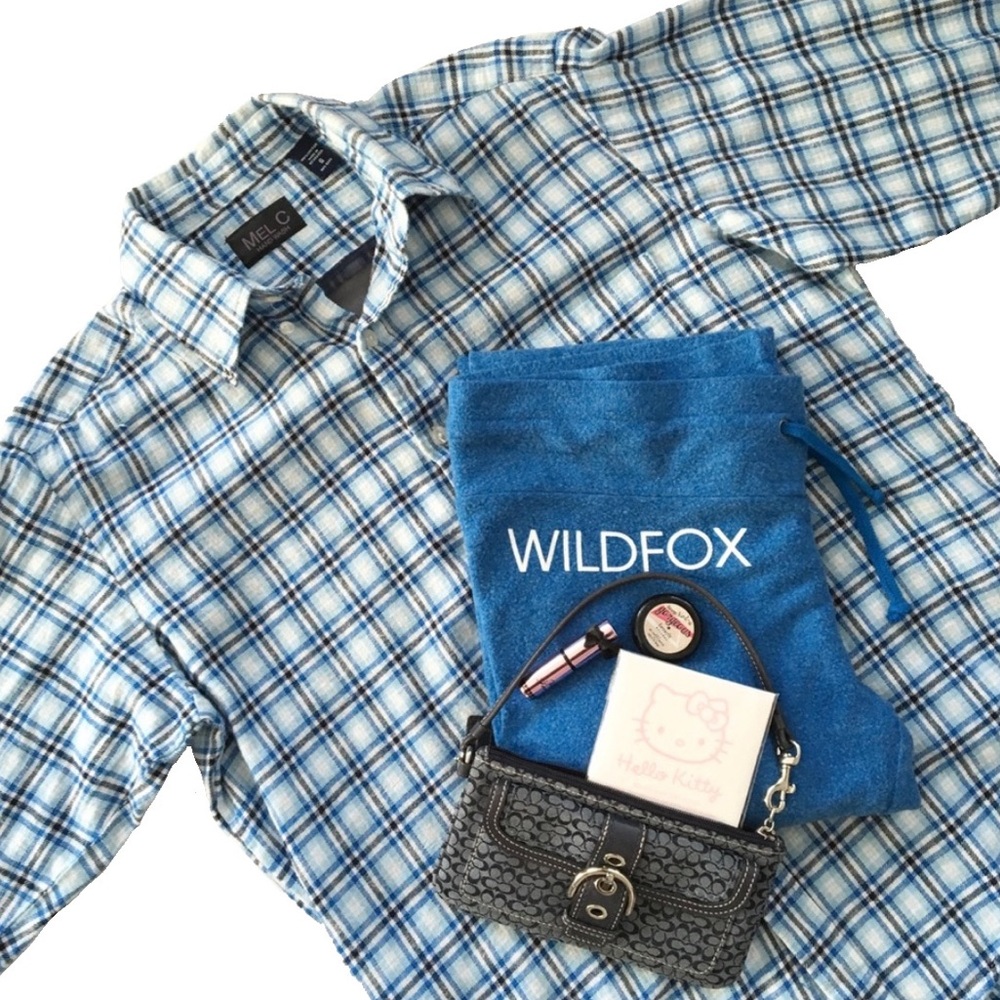 new LF Mel C ㋛ Sheer Panel Plaid Flannel ㋛ Shirt Jacket Shacket Academia ㋛ Blues